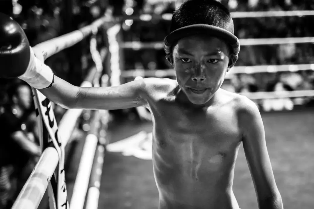 young muay thai fighter kid