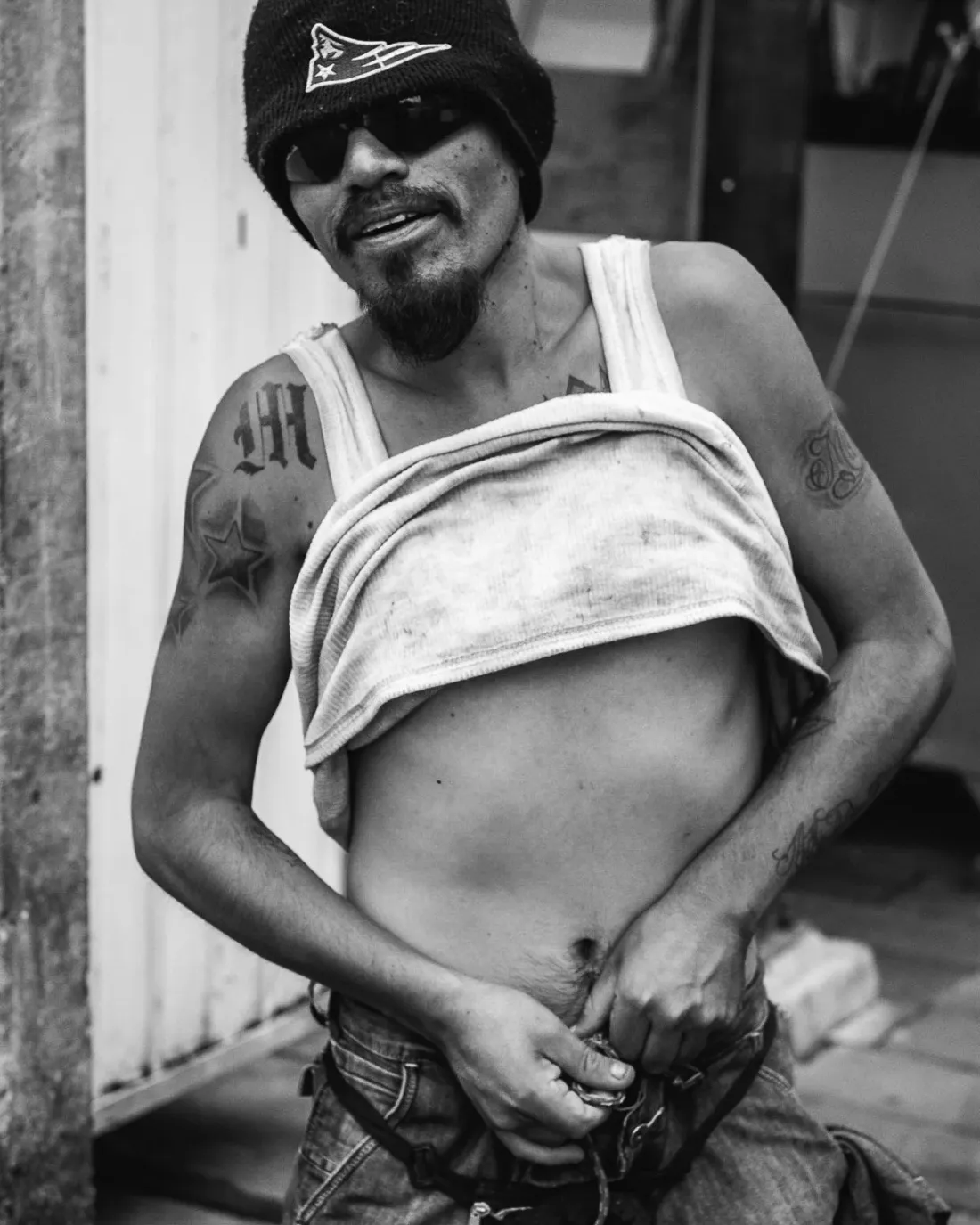 Street portrait black and white