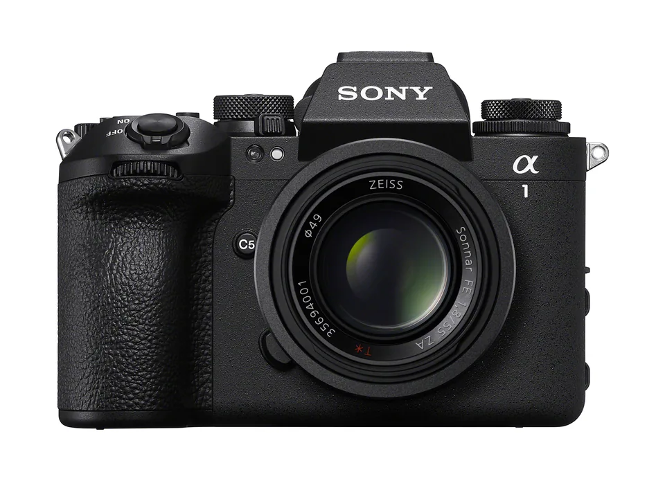 Sony Alpha 1 II mirrorless camera with FE 55mm lens attached